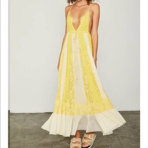 Yellow Lace Maxi Dress